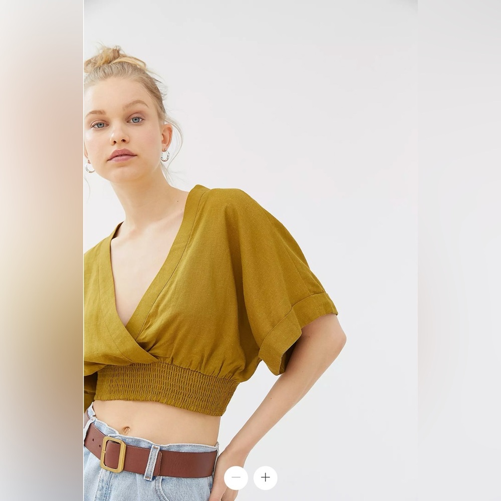 Urban Outfitters Corrine Linen Surplus Top